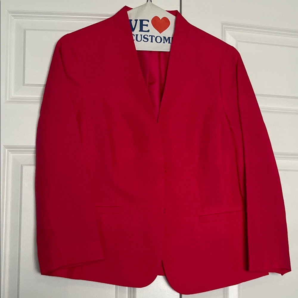 Talbots Bright Pink Linen Jacket size 10P